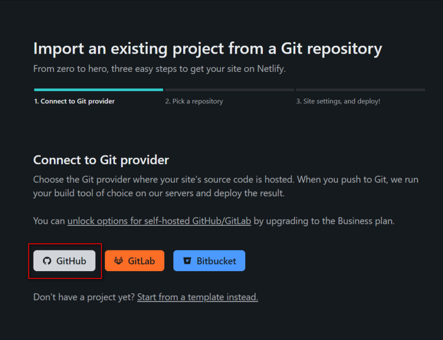 Netlify | Connect to Git provider