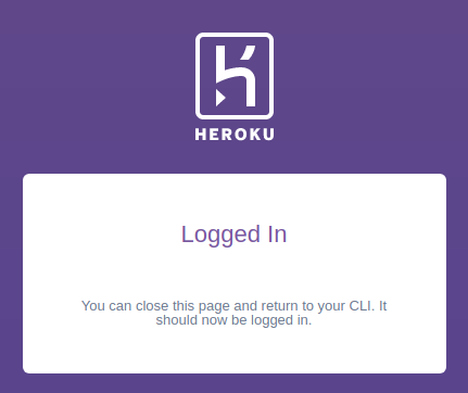 heroku login | ログイン成功