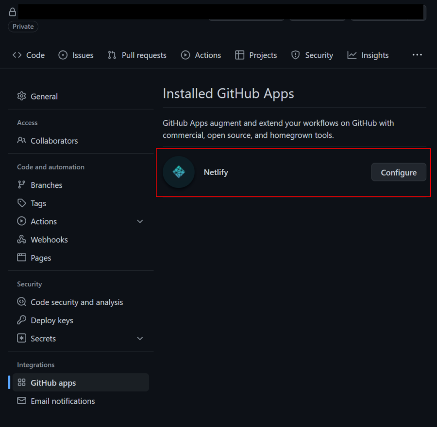 Github | GitHub AppsにNetlifyが追加