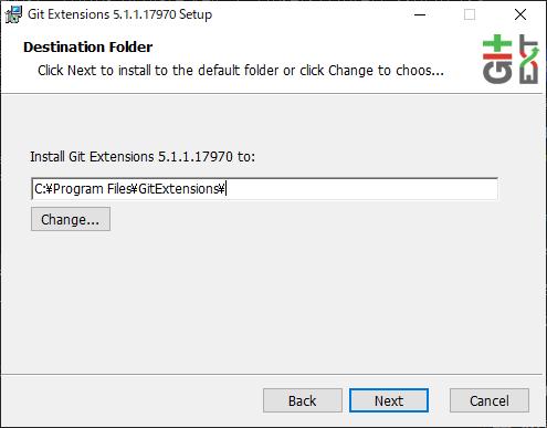 Git Extensions インストーラー | インストール先の選択